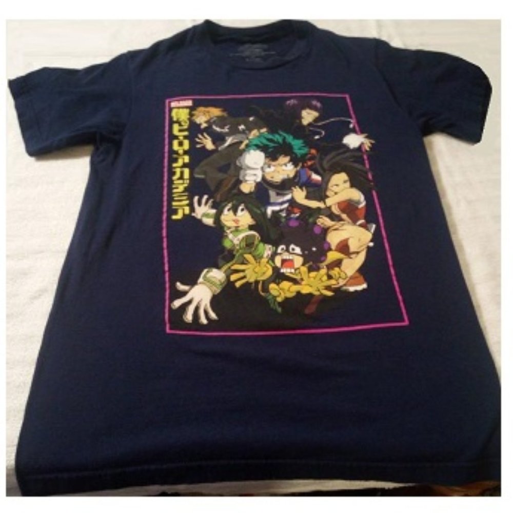 My Hero Academia Child T-Shirt   Cast Shot Anime Graphic    Size 34/36 Small